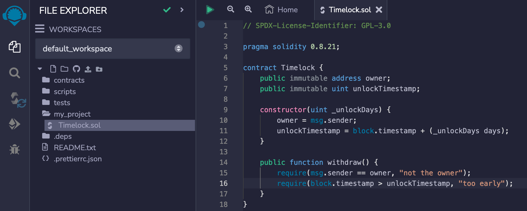 "withdraw function require statements"